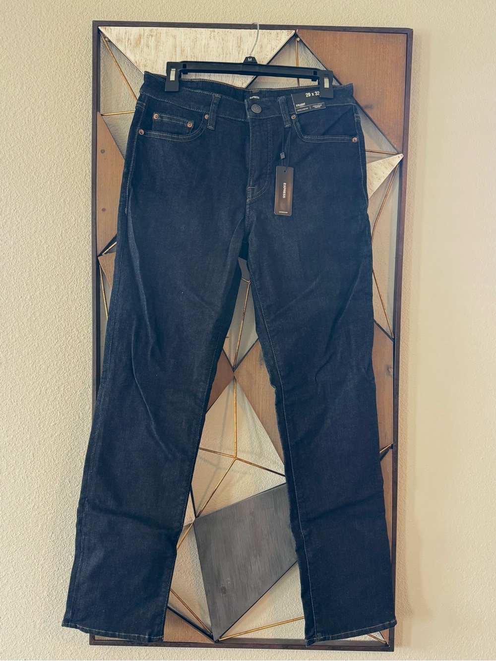 Express Men's Straight Jeans - Dark Blue